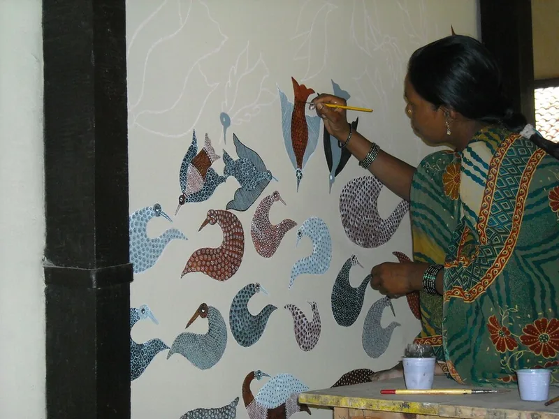 Gond painting from Madhya Pradesh — tribal forest art