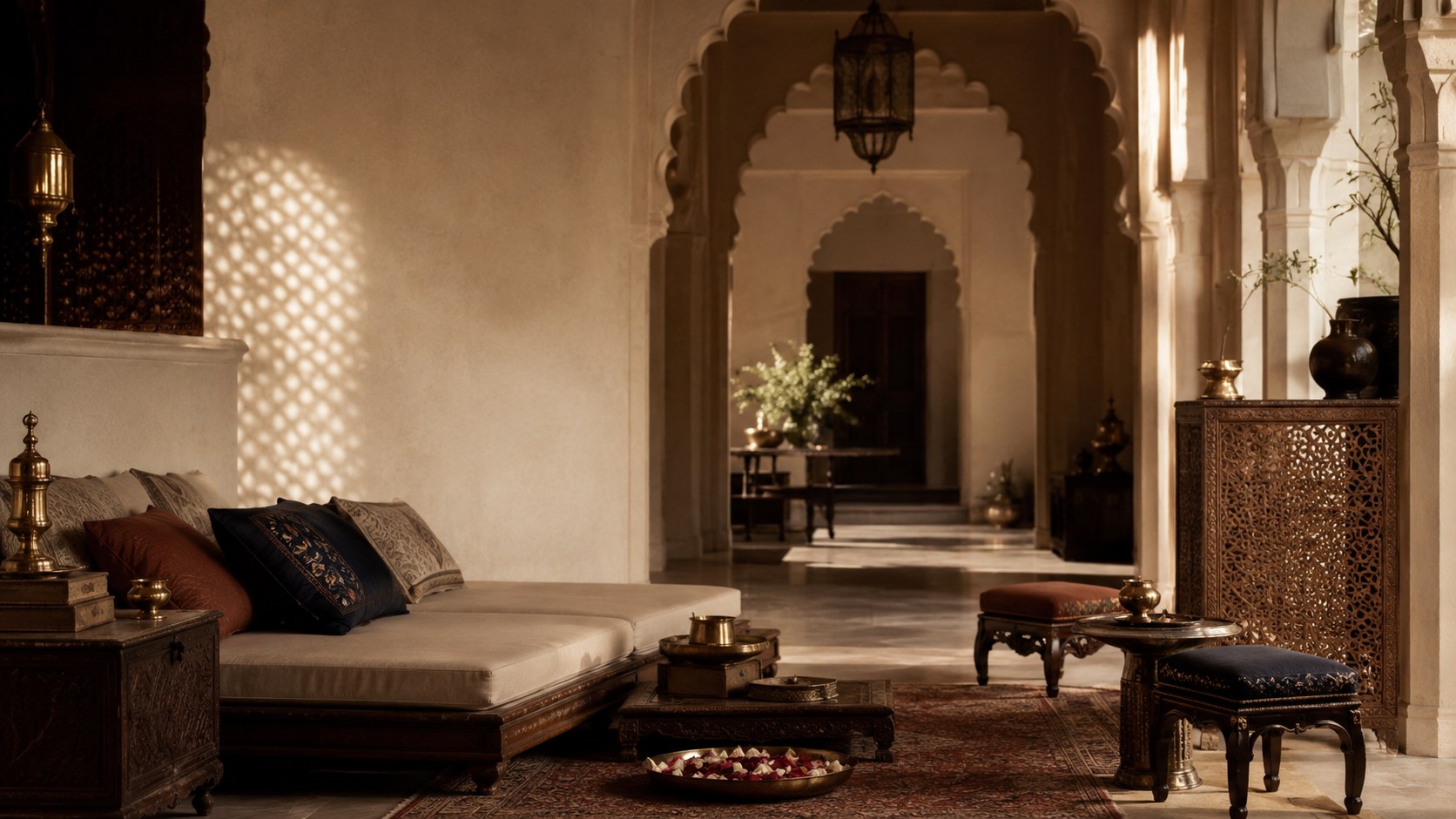 Morassa-inspired Indian lounge interior