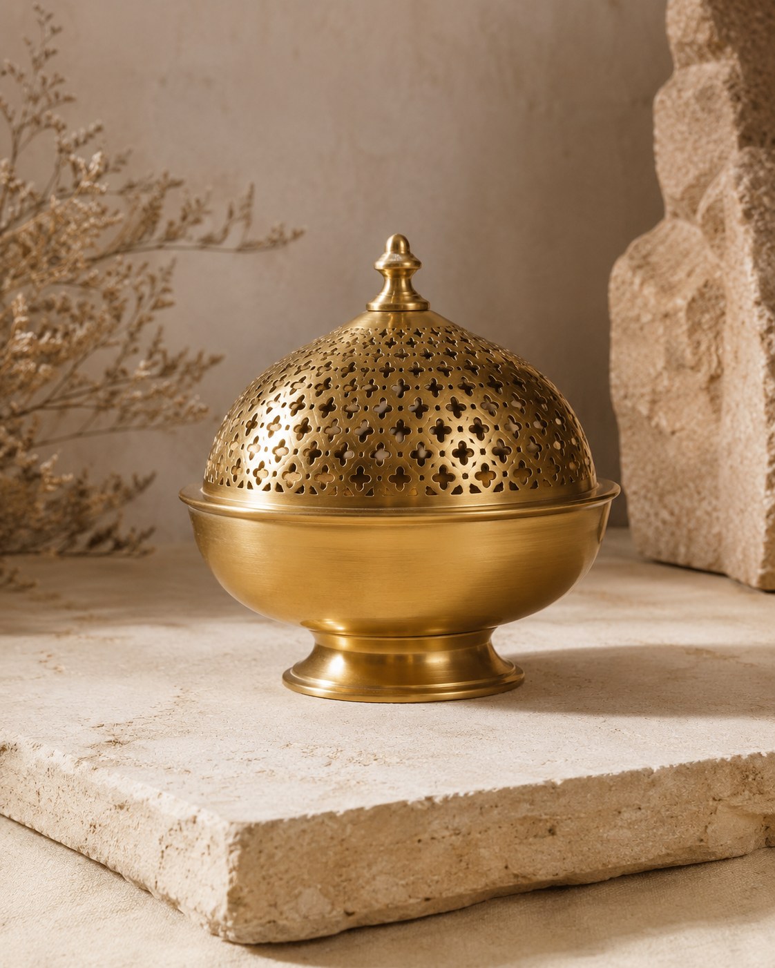 Handcrafted brass incense dome